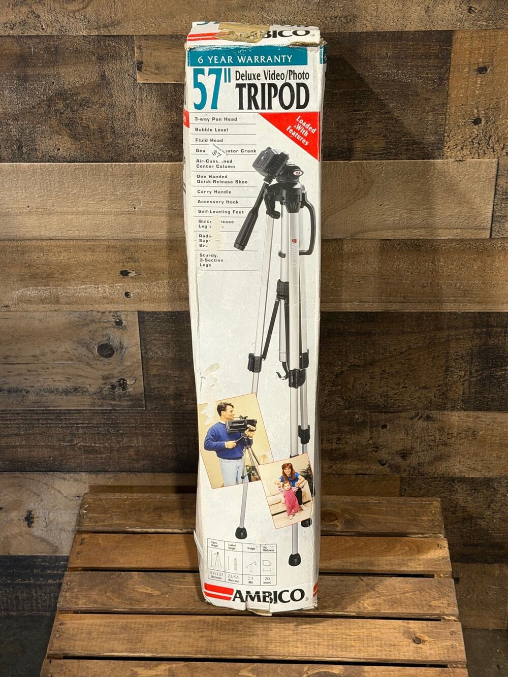 Ambico 57" Deluxe Video/Photo Tripod with Original Box